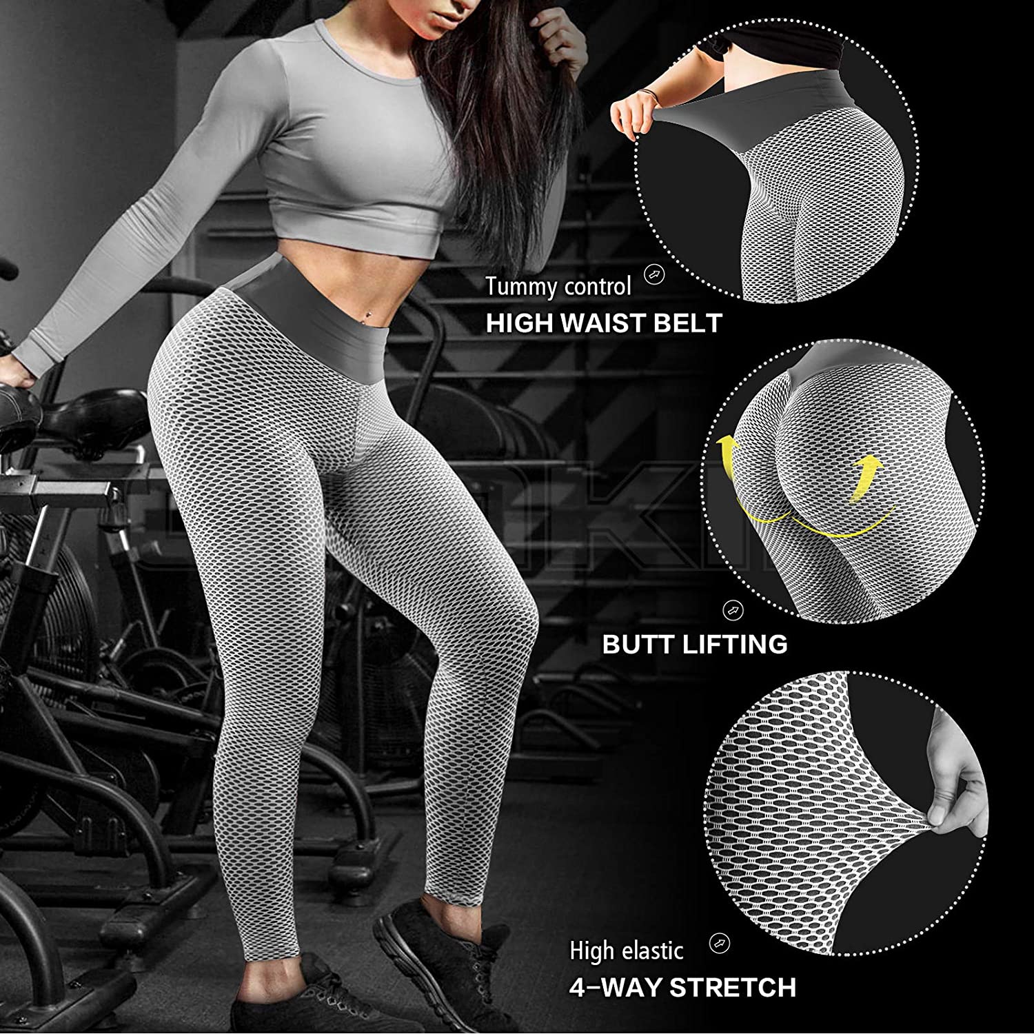 2 PACK Women Tik Tok Leggings High Waist Butt Lift Stretchy Workout